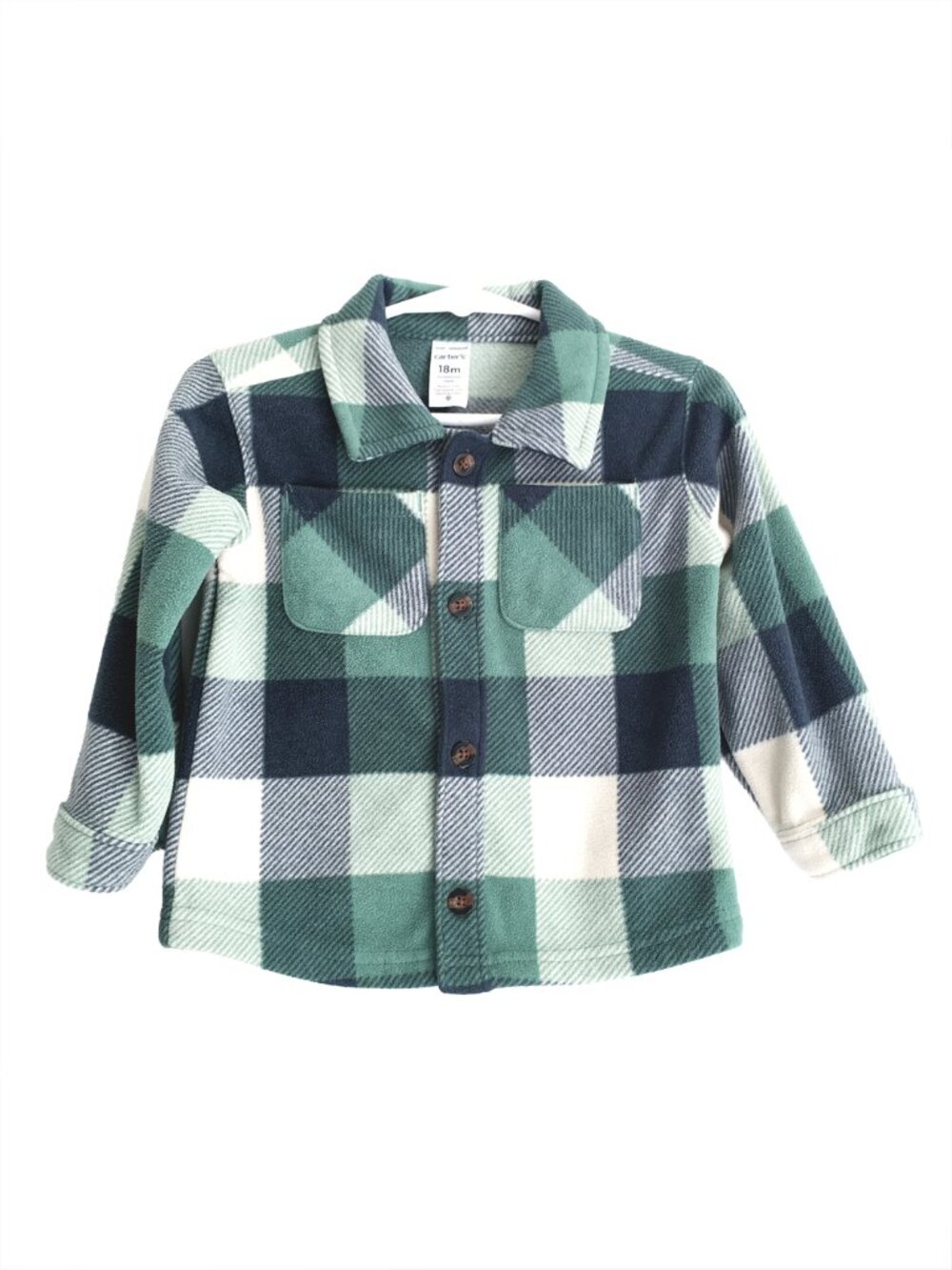 Carters Green & Blue Shacket Kids 18 Months
